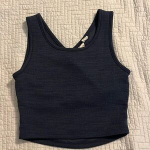 Women’s RoxyGood Keepsake Blue (Mood Indigo)Crop Tank Top Size XS Like New